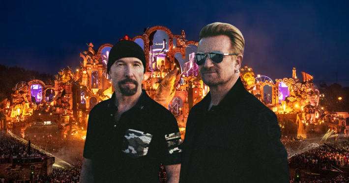 Náhledový obrázek k článku U2 zní v novém singlu Martina Garrixe. Edge rozzářil show na Tomorrowlandu